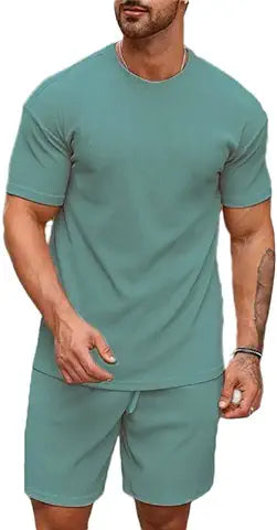 Cotton Blend Casual Round Neck Co-ord Set for Men's Printed Casual Sleepwear & Loungewear Set & Night Suits Set for Men’s