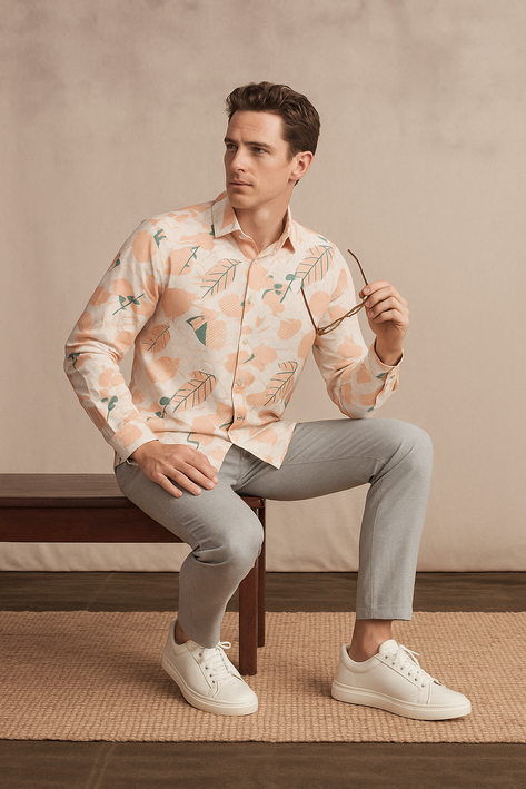 Men's Long Sleeves Printed Shirt|Shirt For Men