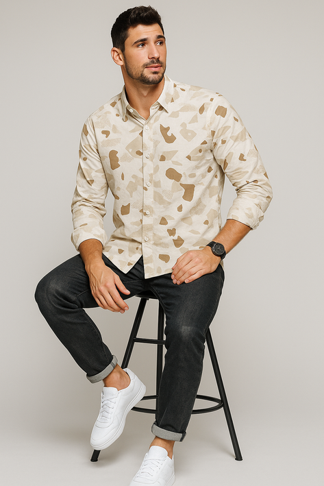 Men's Long Sleeves Printed Shirt|Shirt For Men