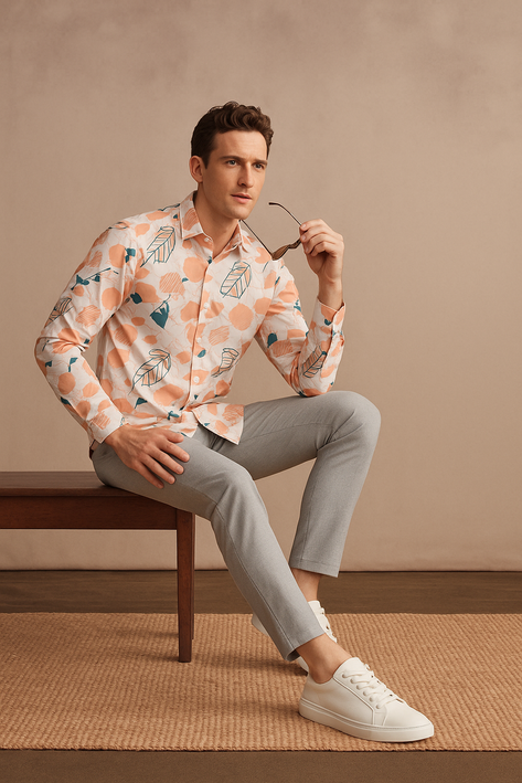 Men's Long Sleeves Printed Shirt|Shirt For Men