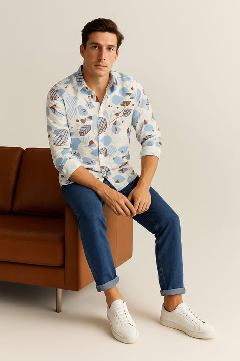 Men's Long Sleeves Printed Shirt|Shirt For Men