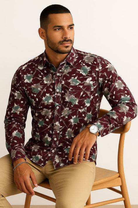 Men's Long Sleeves Printed Shirt|Shirt For Men