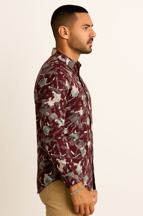 Men's Long Sleeves Printed Shirt|Shirt For Men
