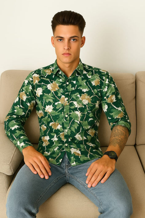 Men's Long Sleeves Printed Shirt|Shirt For Men