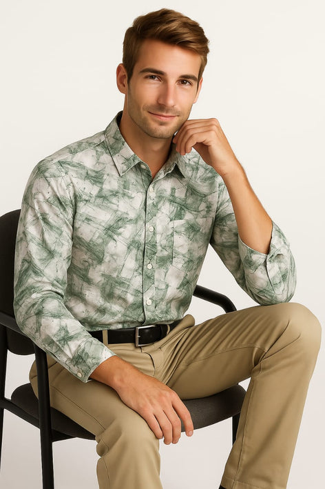 Men's Long Sleeves Printed Shirt|Shirt For Men
