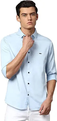 Men's Solid Slim Fit Casual Shirt